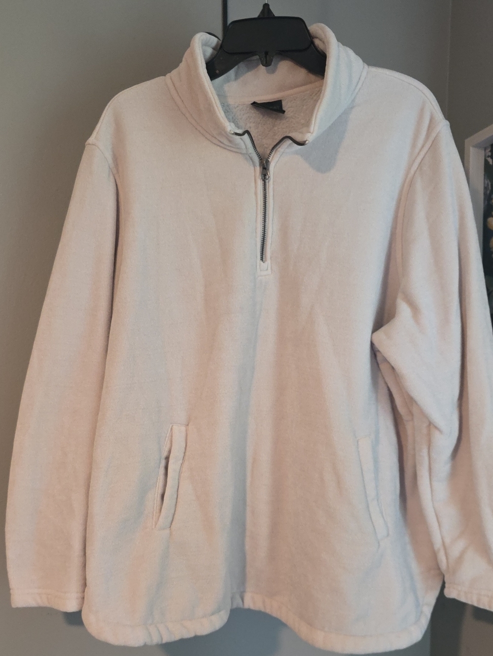 32 Degrees Cream Quarter-Zip Fleece Pullover Women'd XXL